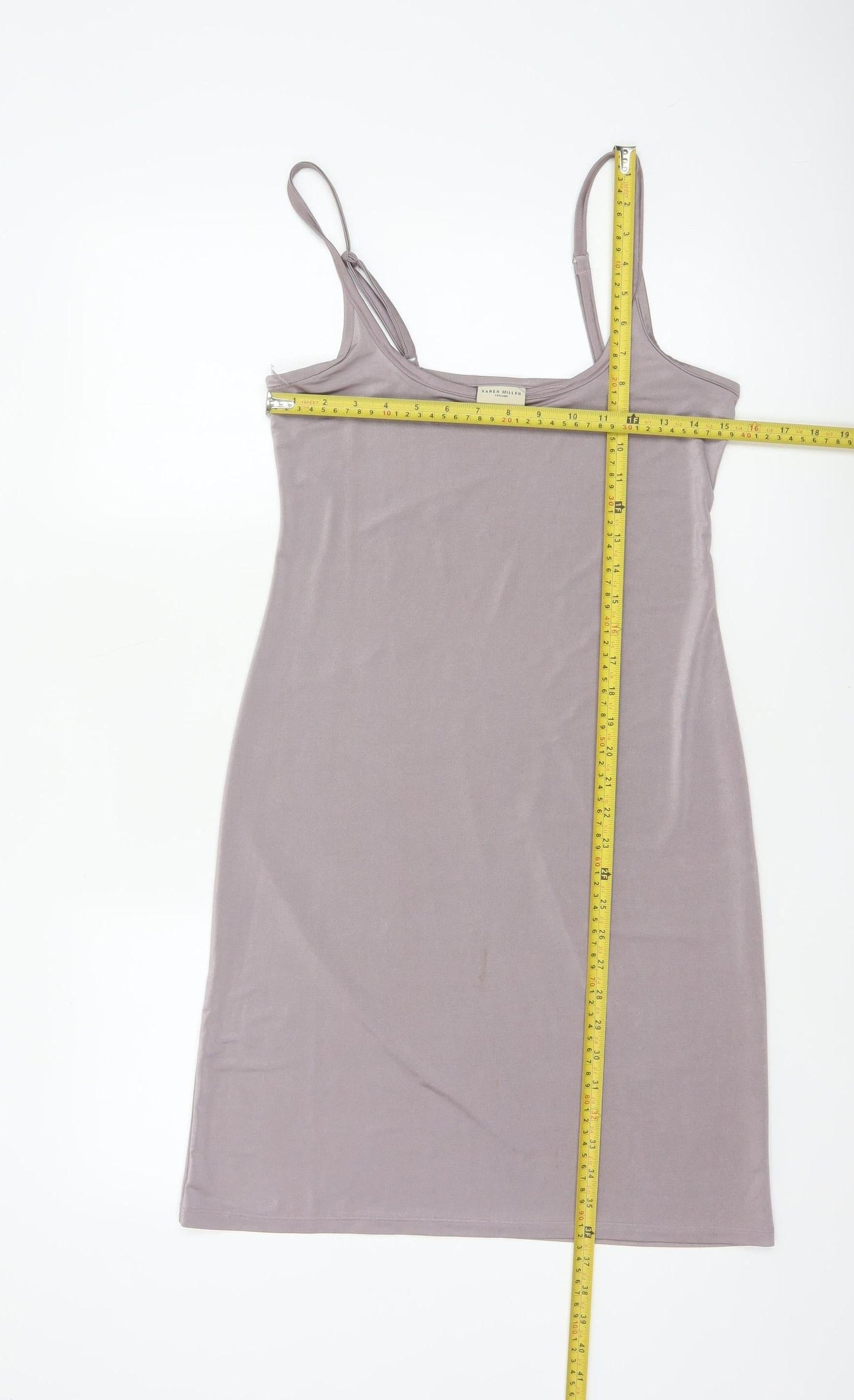 Karen Millen Women Grey UK 12 Bodycon Knee Length Strappy Dress