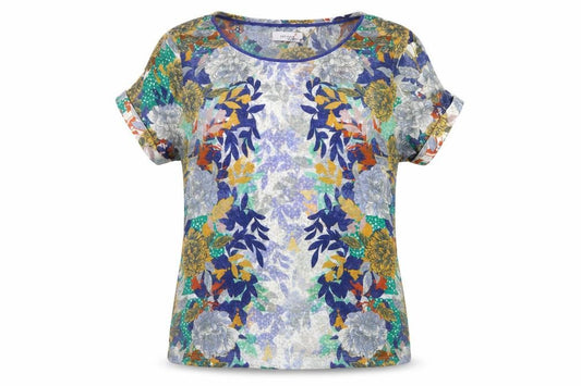 Per Una Women Multicoloured UK 14 Floral Jersey Short Sleeve T-Shirt