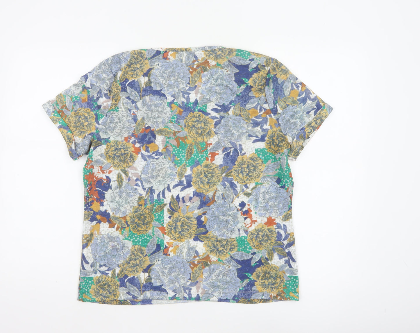 Per Una Women Multicoloured UK 14 Floral Jersey Short Sleeve T-Shirt