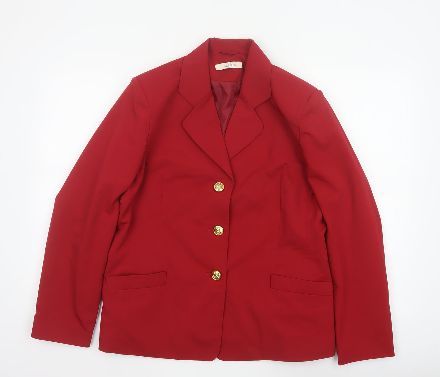 Classics Women’s Red UK 14 Tailored Blazer Gold Buttons