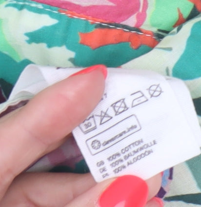 & Other Stories Women Green Tropical Bird Floral Shirt UK 10