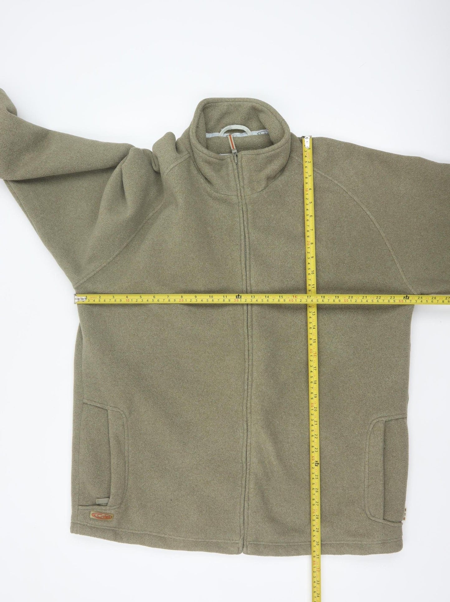 Cekert Men’s Green XL Fleece Full Zip Jacket Stand-Up Collar