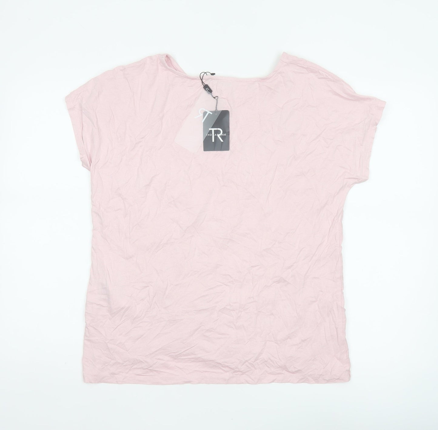 Thomas Rabe Women Pink UK 16 Jersey Floral Sequin Short Sleeve T-Shirt