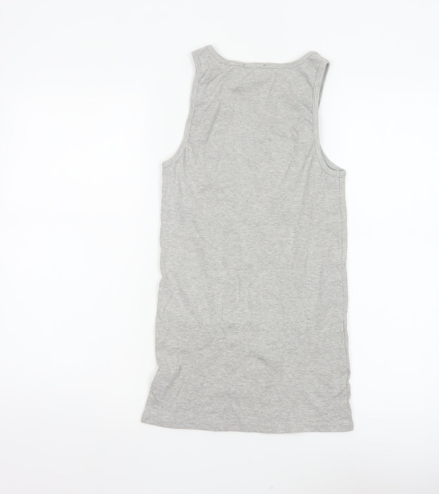 Juicy Couture Women Grey XL Rhinestone Logo Ribbed Tank Top