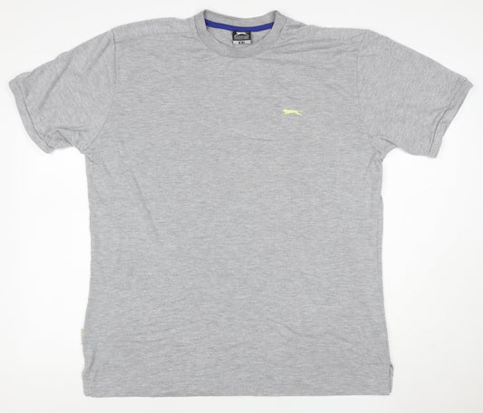 Slazenger Men’s Grey XXL Logo Crew Neck Short Sleeve T-Shirt