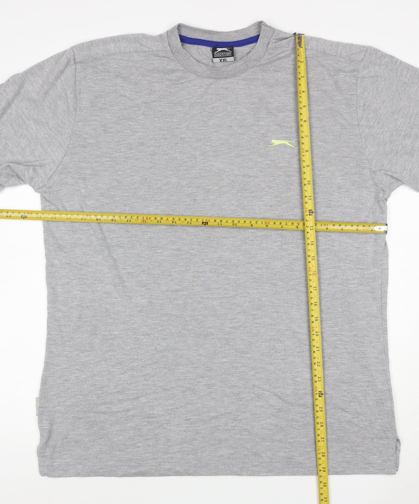 Slazenger Men’s Grey XXL Logo Crew Neck Short Sleeve T-Shirt