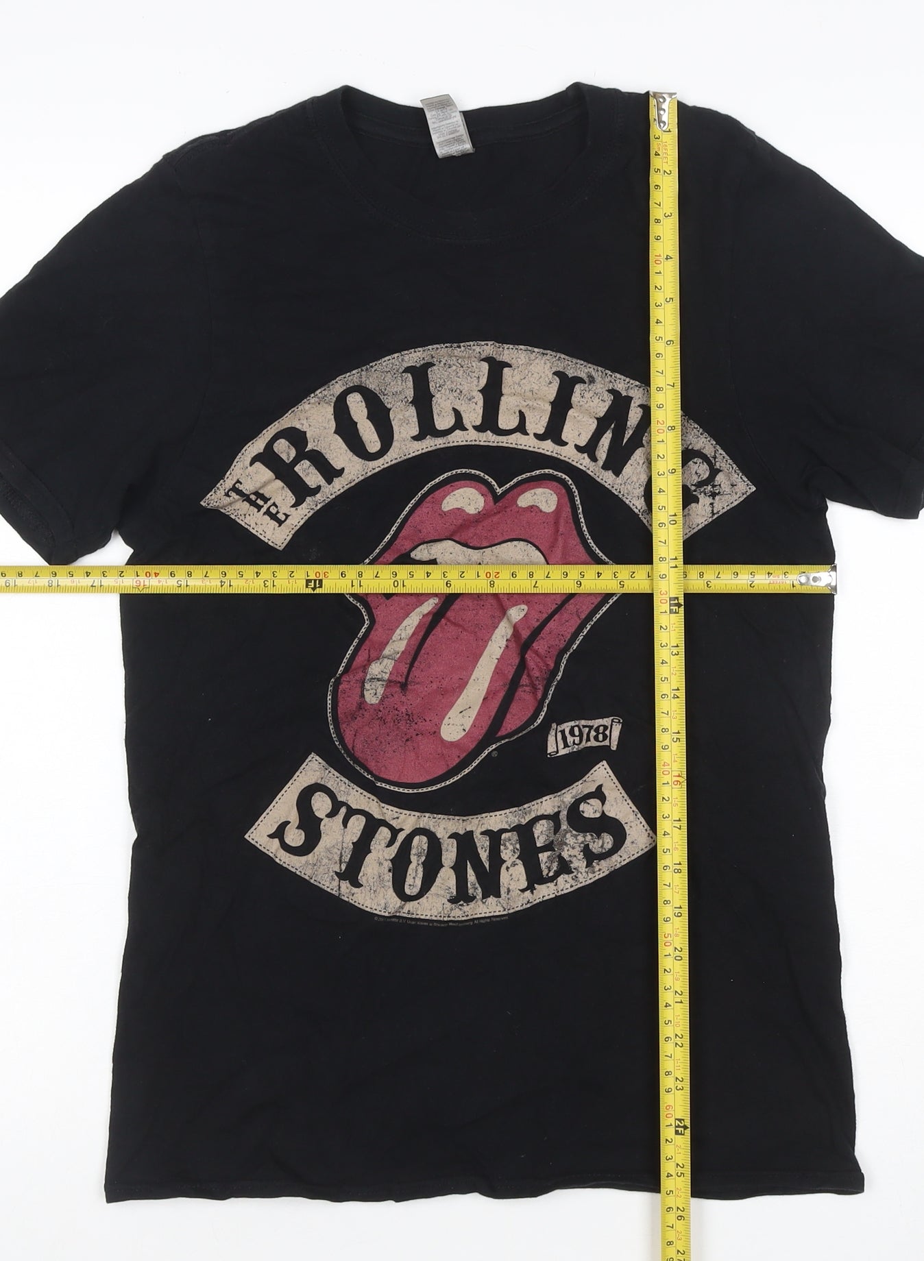 Gildan Unisex Black S Rolling Stones 1978 Rock Graphic T-Shirt