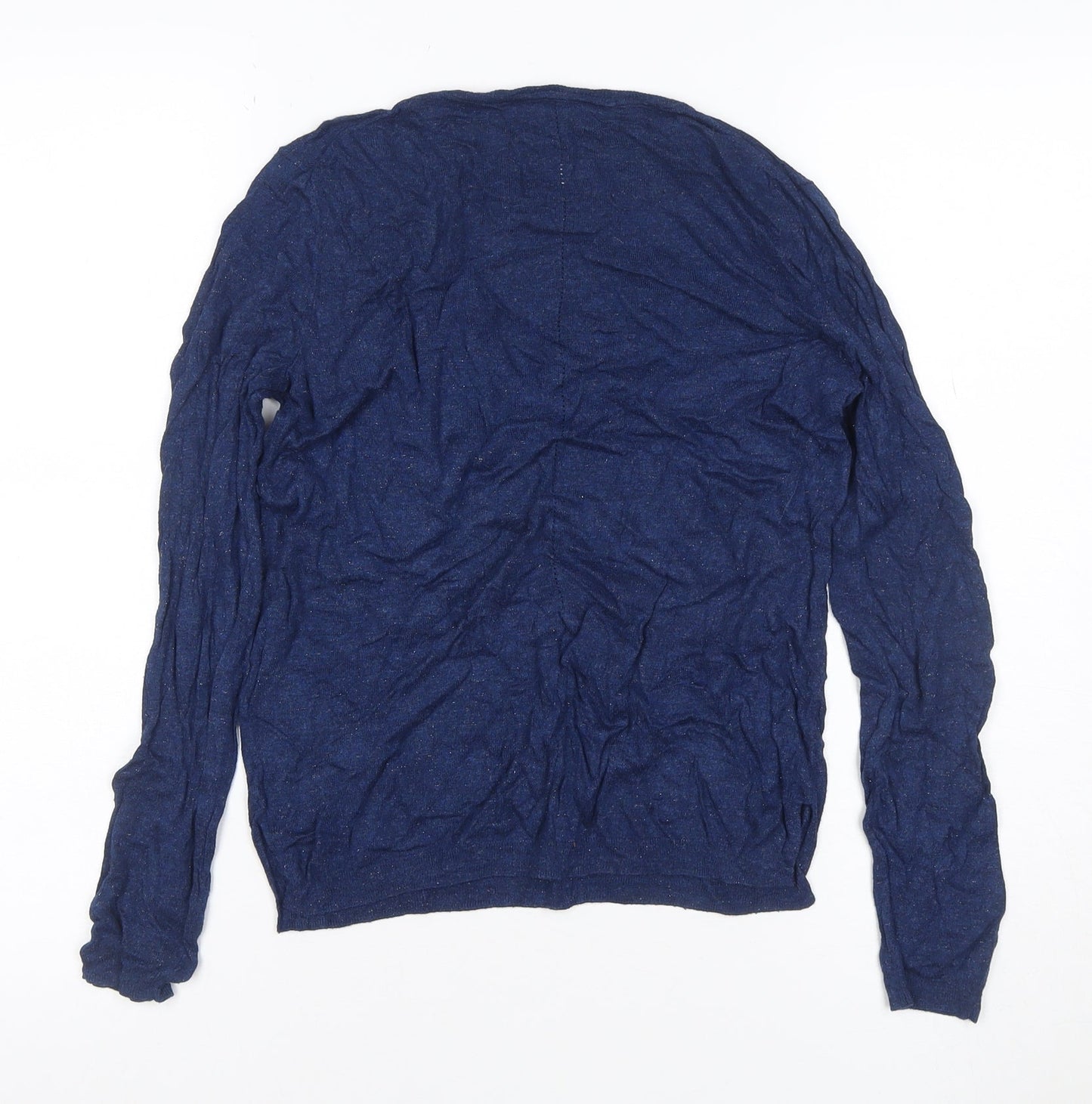 Whistles Women Blue UK 10 Alpaca Wool Crew Neck Long Sleeve Knit Top