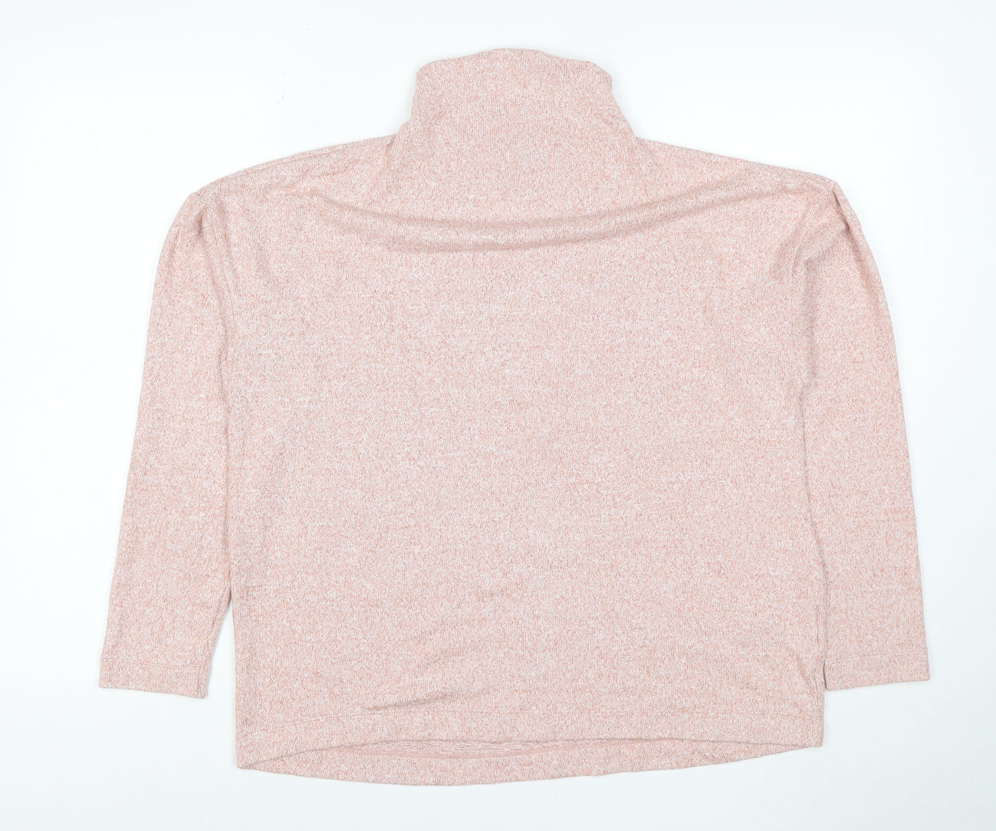 Uniqlo Women Pink Marl High Neck Pullover Sweatshirt Size L