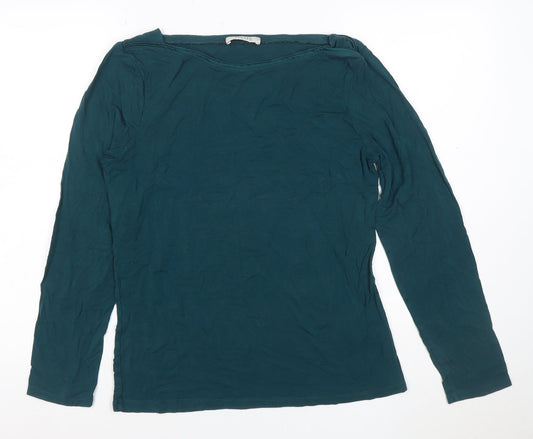 Oasis Women Green UK 14 Cowl Neck Long Sleeve Jersey Blouse