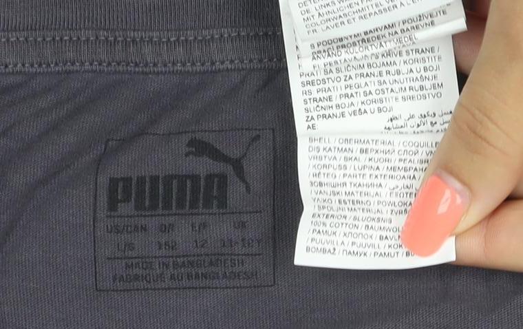 Puma Girls Grey Pink Logo Graphic T-Shirt Size 8 Years Short Sleeve