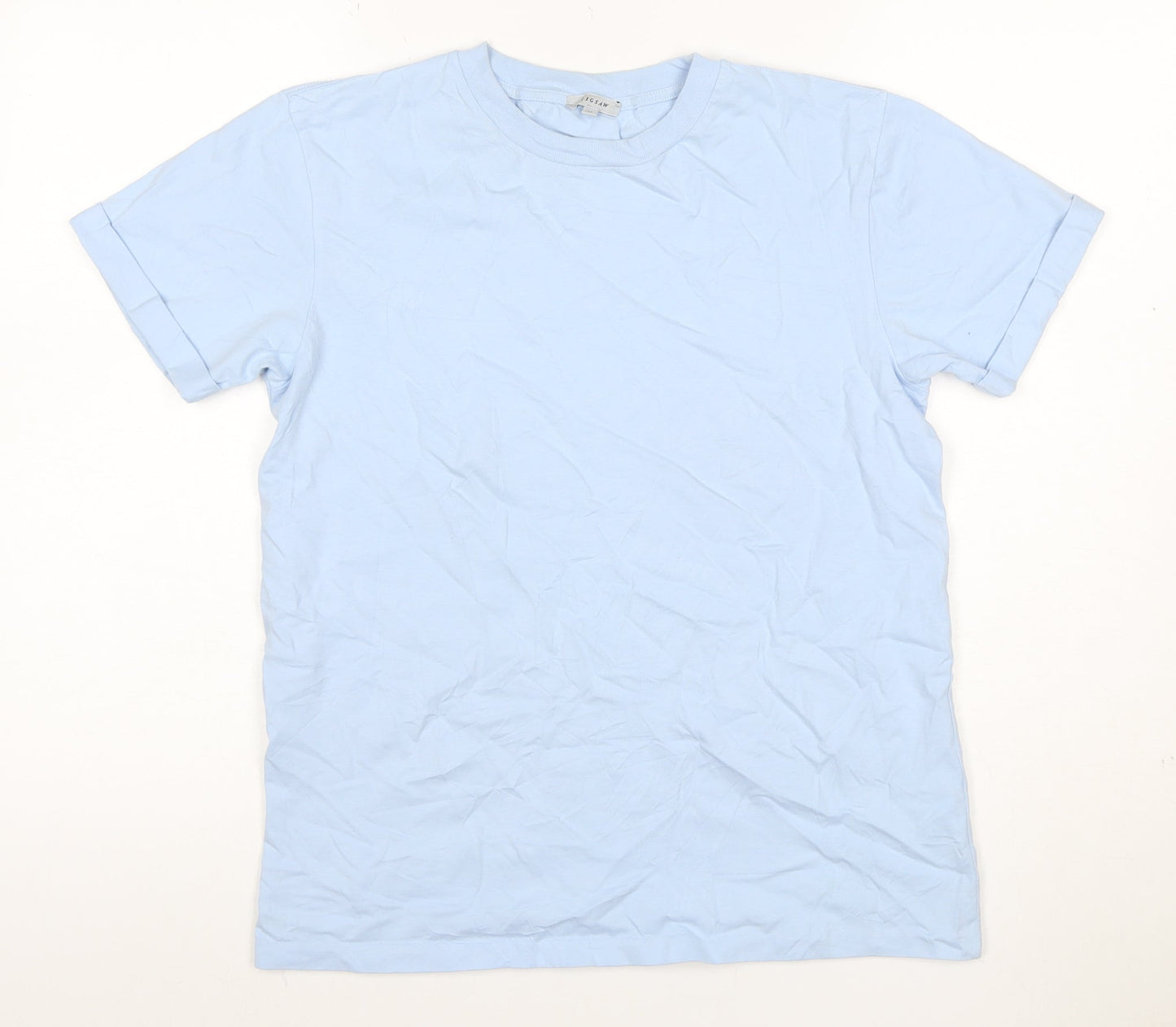 Jigsaw Women Blue XS Cotton Basic Crew Neck Short Sleeve T-Shirt