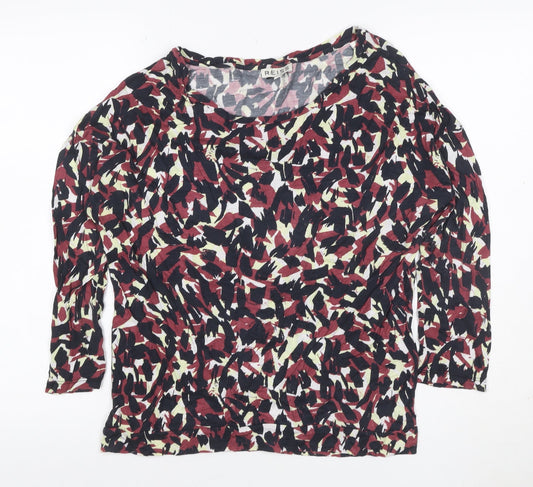 Reiss Women Multicoloured M Modal Abstract Print Long Sleeve Blouse Top