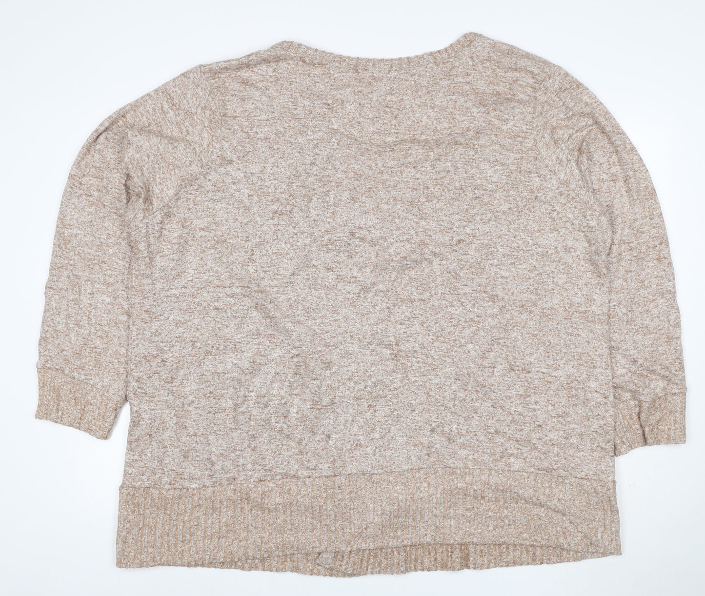JD Williams Women’s Beige Size 28 Open V-Neck Knit Cardigan