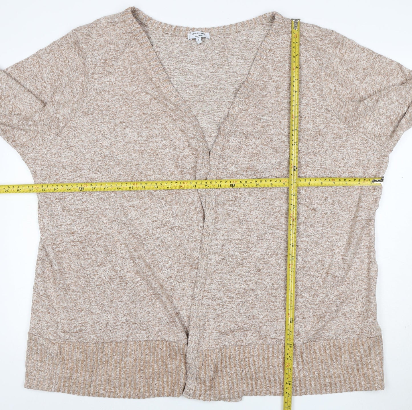 JD Williams Women’s Beige Size 28 Open V-Neck Knit Cardigan