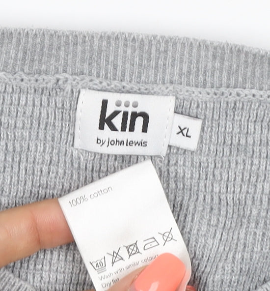 Kin by John Lewis Men’s Grey XL Cotton Crew Neck Knit Pullover Jumper