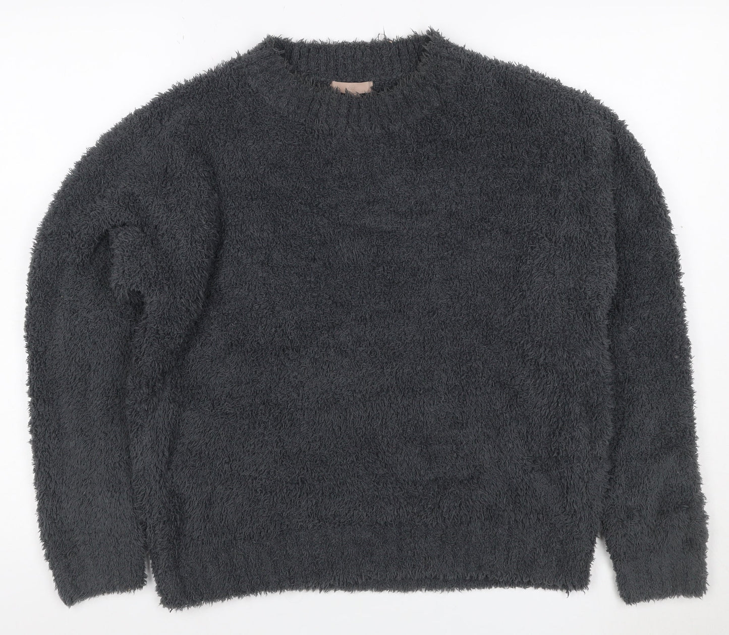 H&M Women’s Black Size S Fluffy Fleece Pullover Crew Neck Jumper