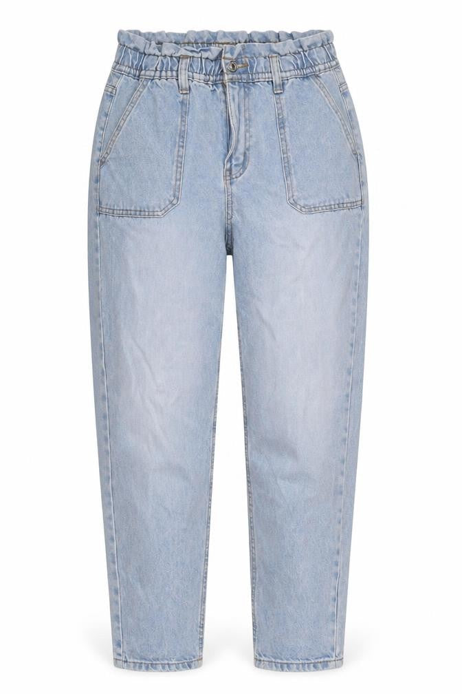 Front view of Denim Co Women’s Blue UK 8 Paperbag High Rise Cotton Jeans