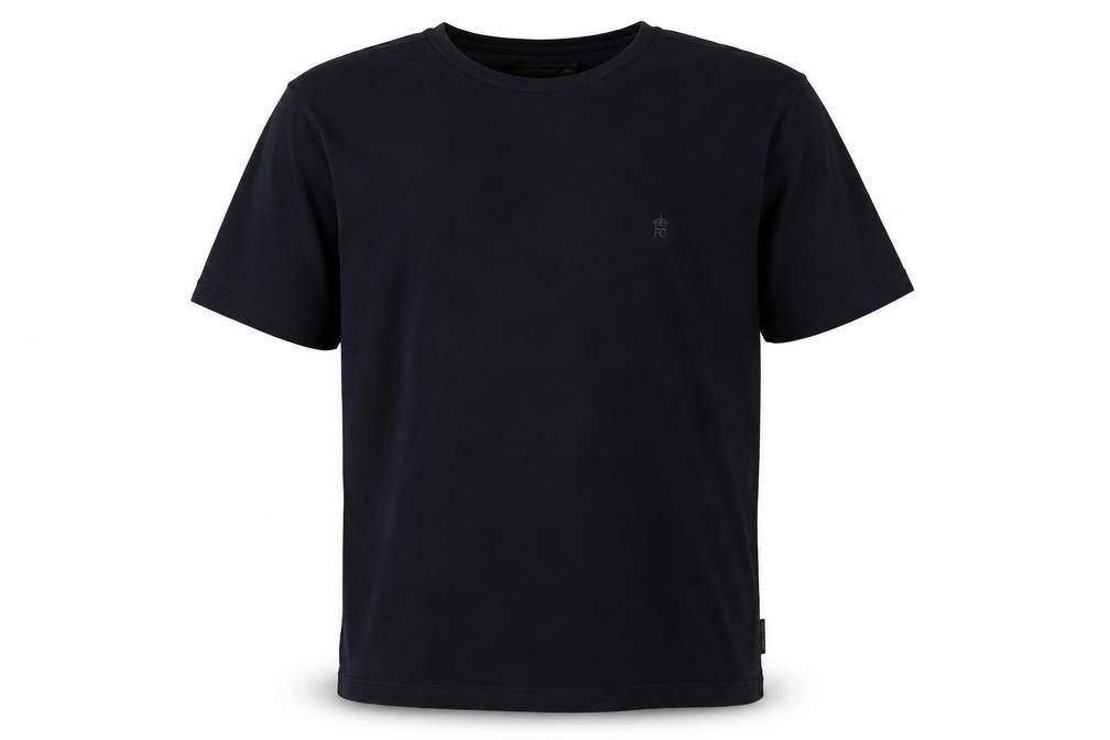 Front view of French Connection Men's Black 2XL Crew Neck Cotton Logo T-Shirt