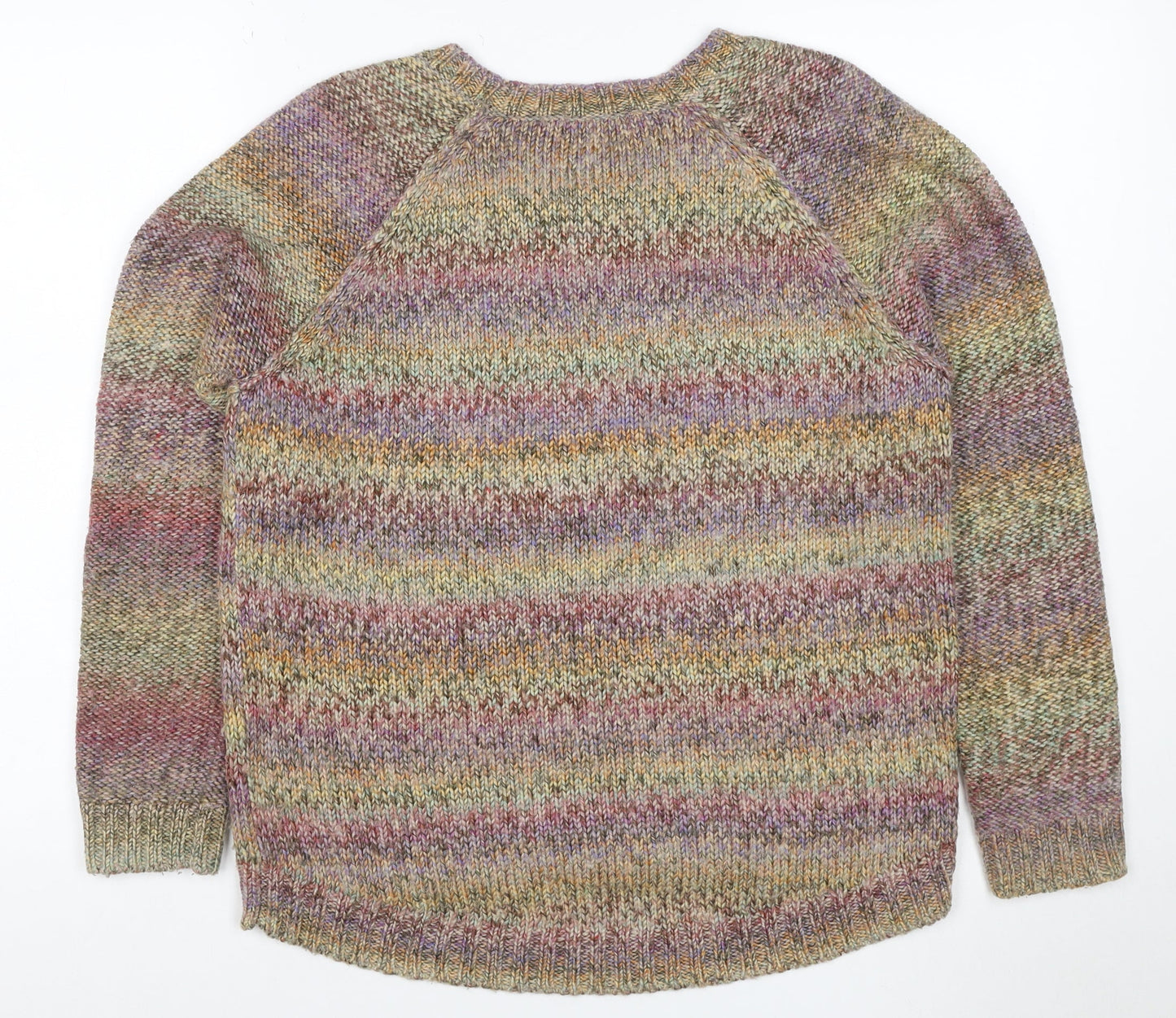 M&S Indigo Women's Multicoloured UK 10 Chunky Knit Raglan Jumper