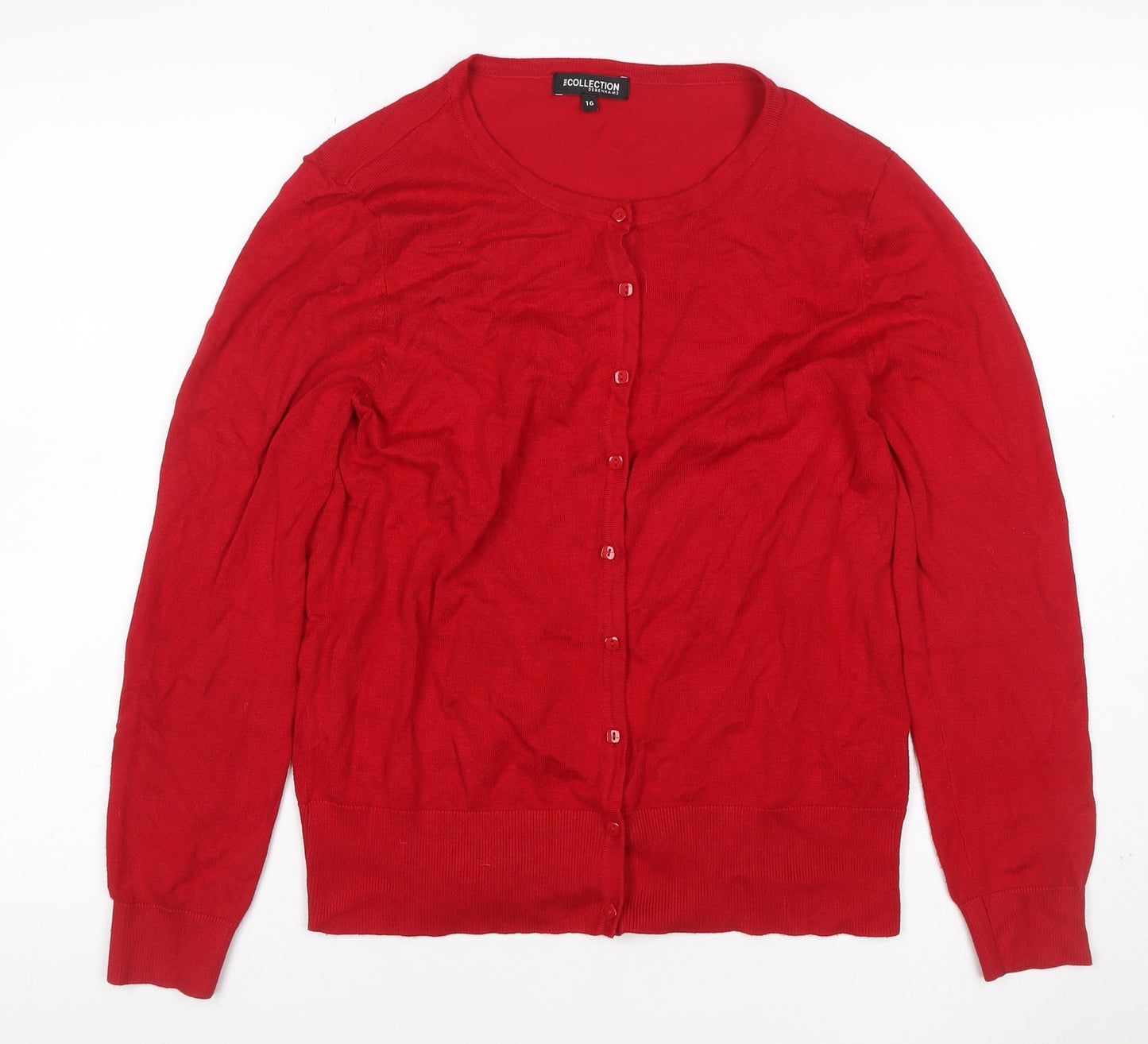The Collection Debenhams Women Red Size 16 Round Neck Cardigan