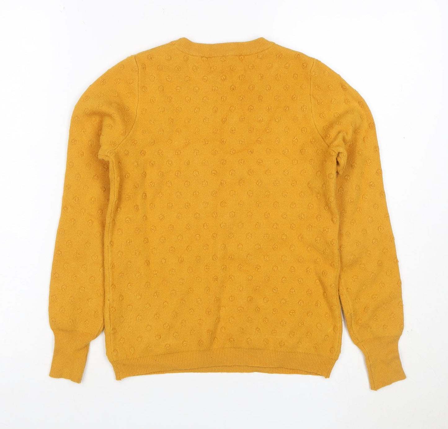 Oasis Women’s Yellow Size 18 Textured Knit Crew Neck Jumper