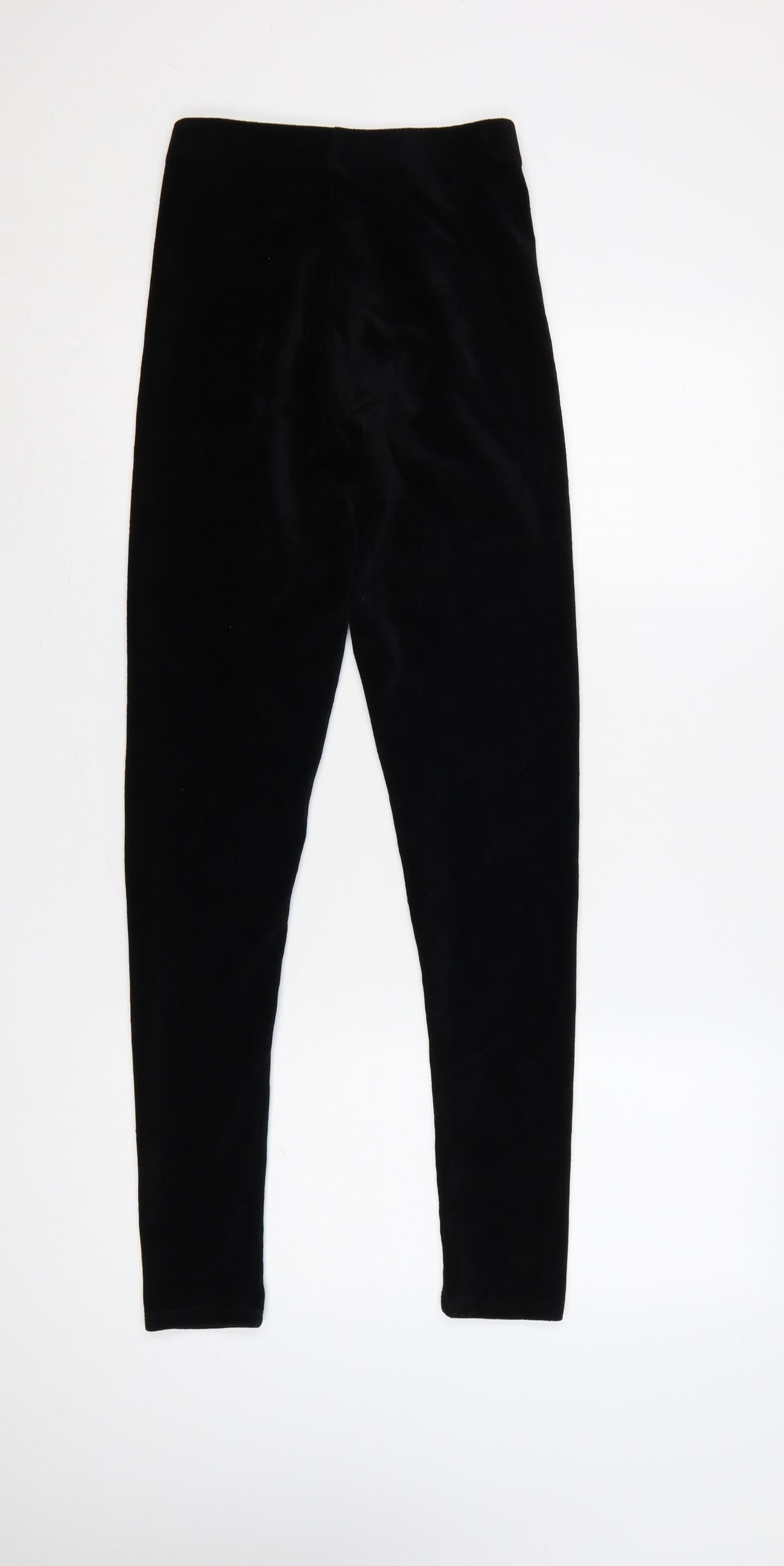 M&S Women’s Black Size 8 Long High Rise Velour Stretch Leggings