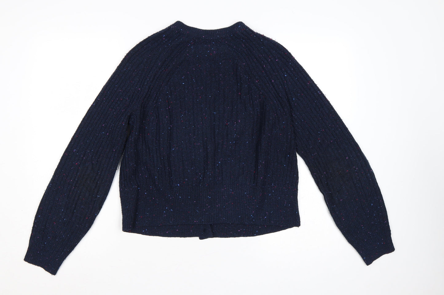 Marks and Spencer Women Navy M Speckled Button Knit Cardigan