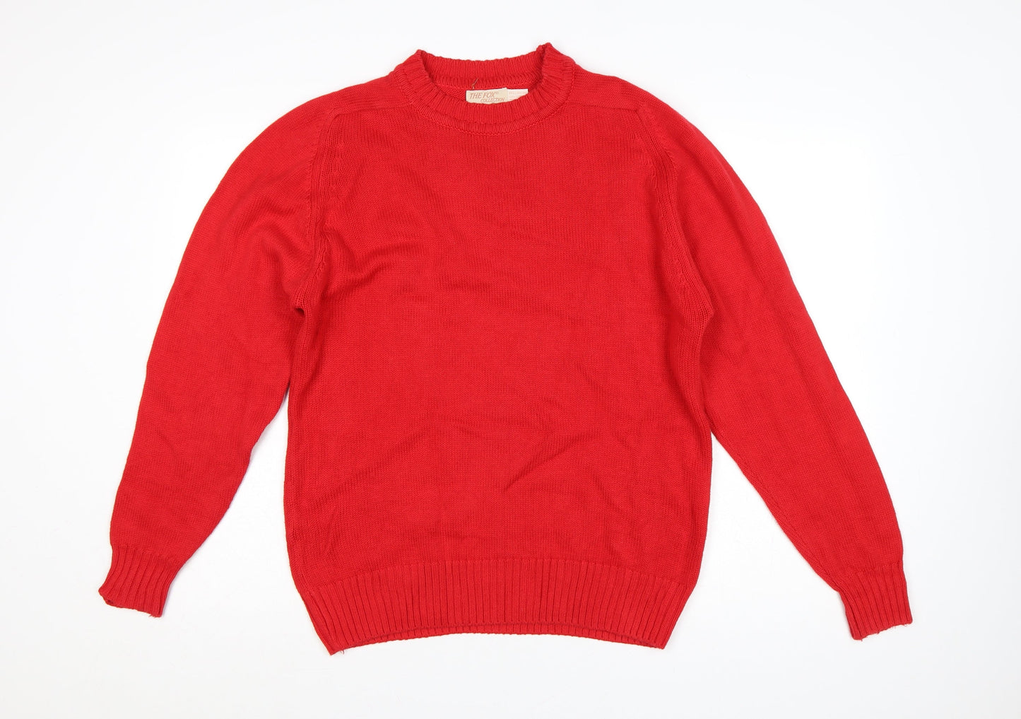 The Fox Collection Women’s Red L Cable Knit Cotton Jumper