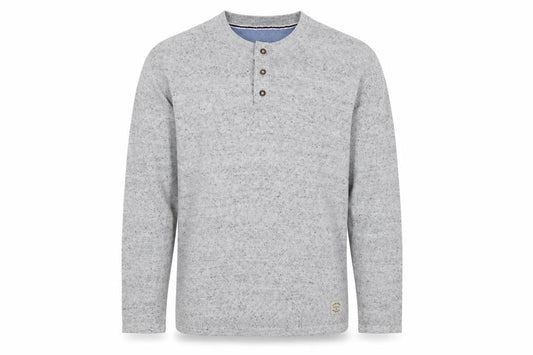 Next Supply Men's Grey XL Henley Knit Cotton Blend Jumper