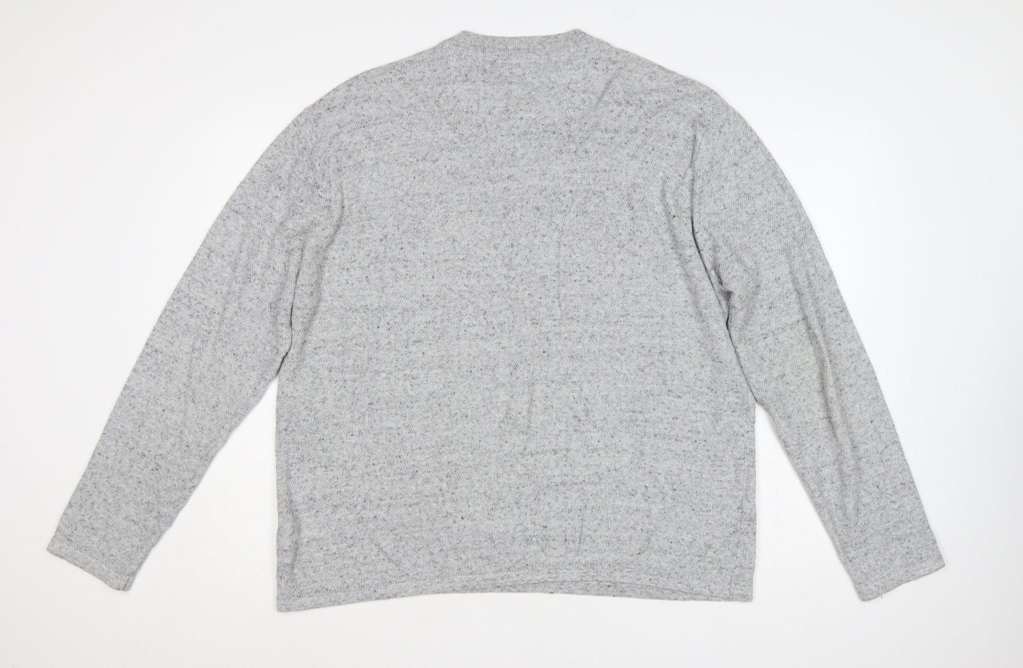 Next Supply Men's Grey XL Henley Knit Cotton Blend Jumper
