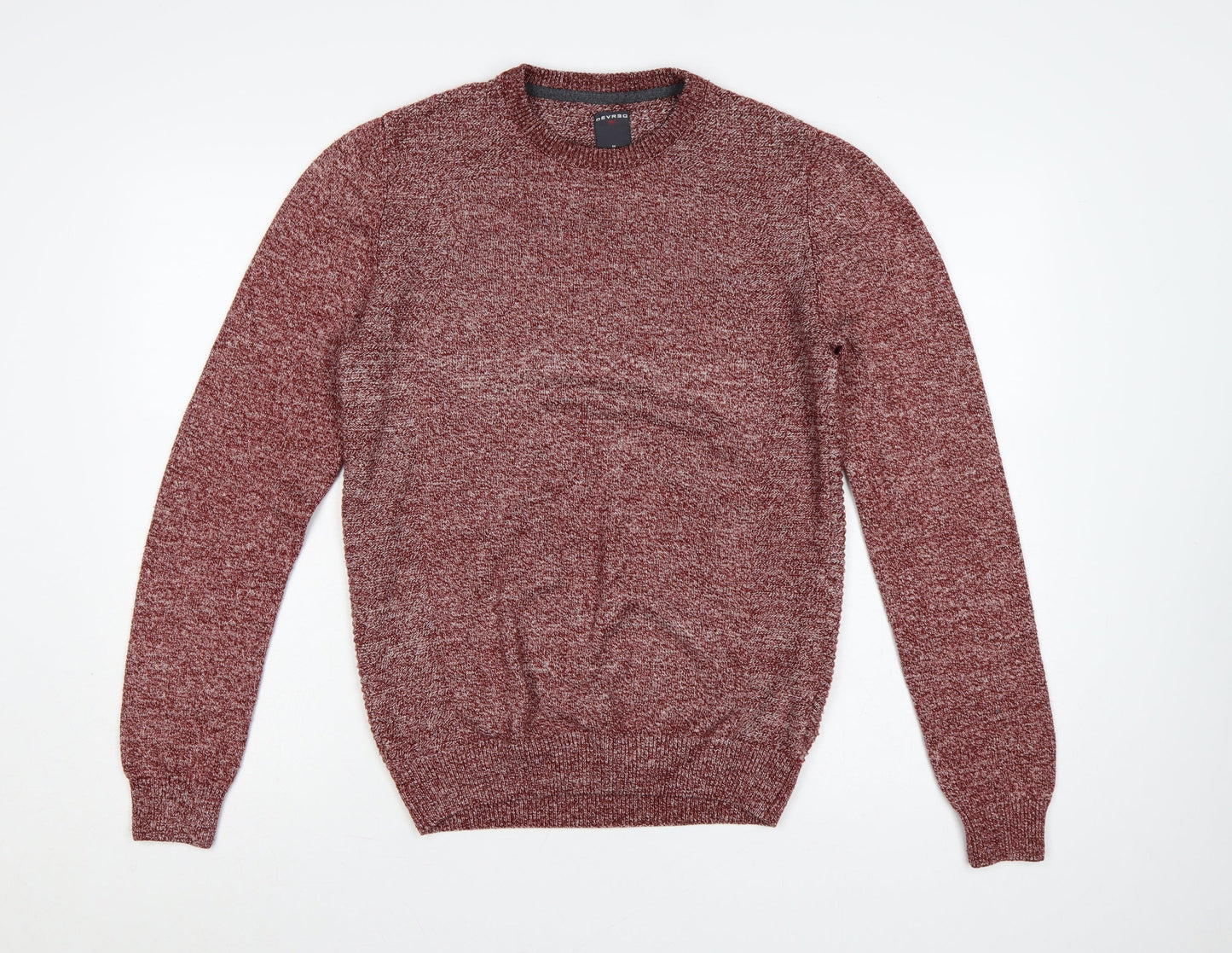 Devred 1902 Men’s Red Marl Cotton Blend Crew Neck Pullover Jumper M