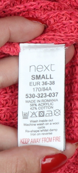 Next Women Pink Small Crew Neck Knit Jumper Long Sleeve