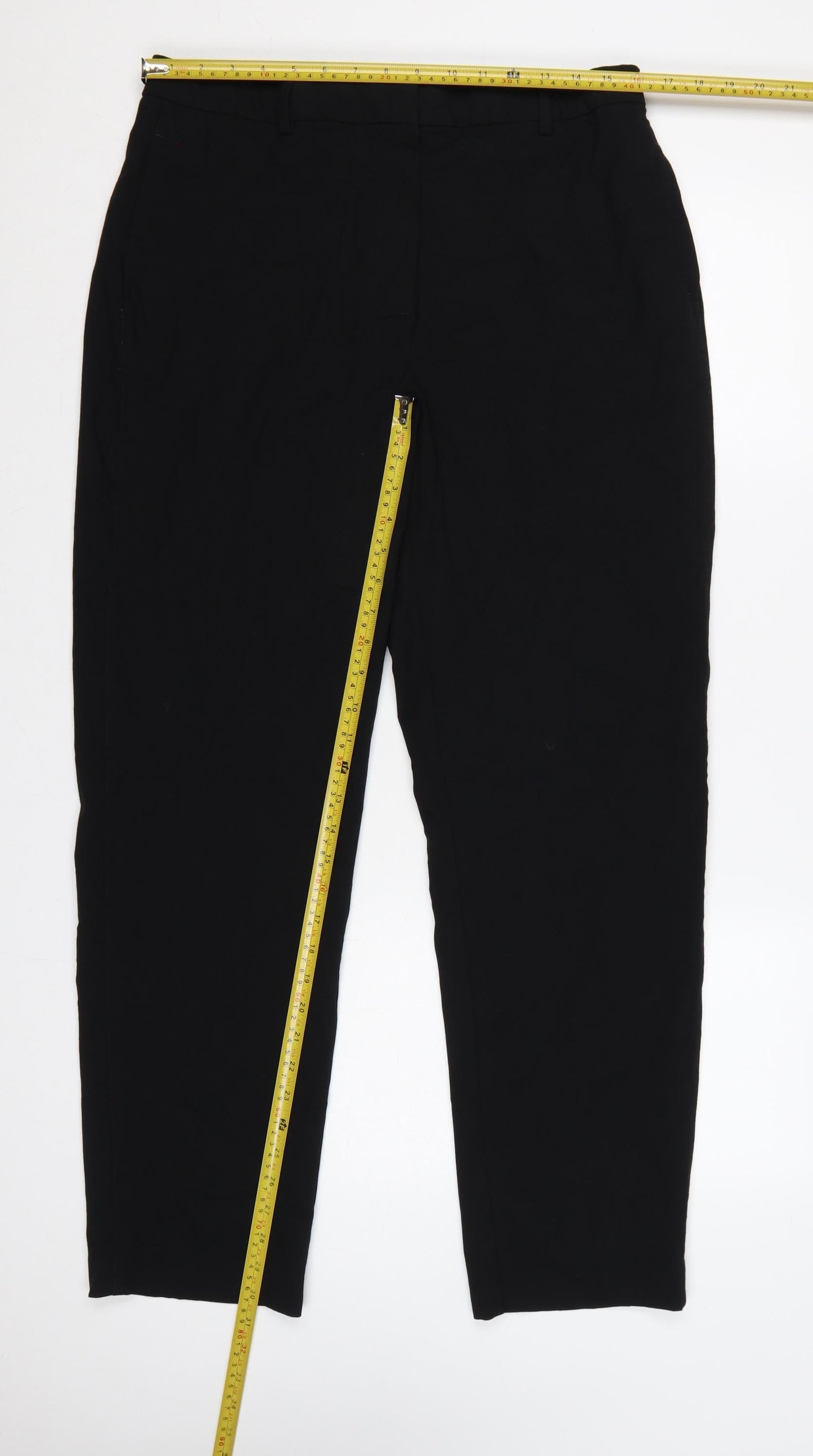 Marks and Spencer Women Black Size 16 Regular Straight Dress Trousers