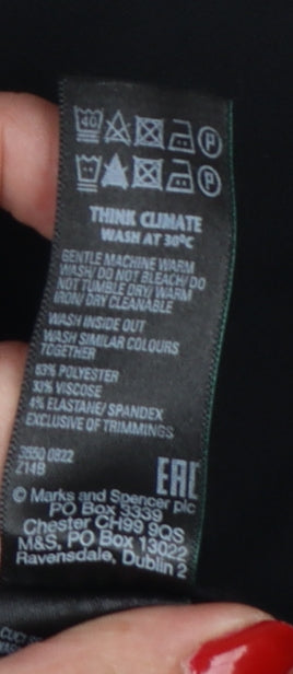 Marks and Spencer Women Black Size 16 Regular Straight Dress Trousers