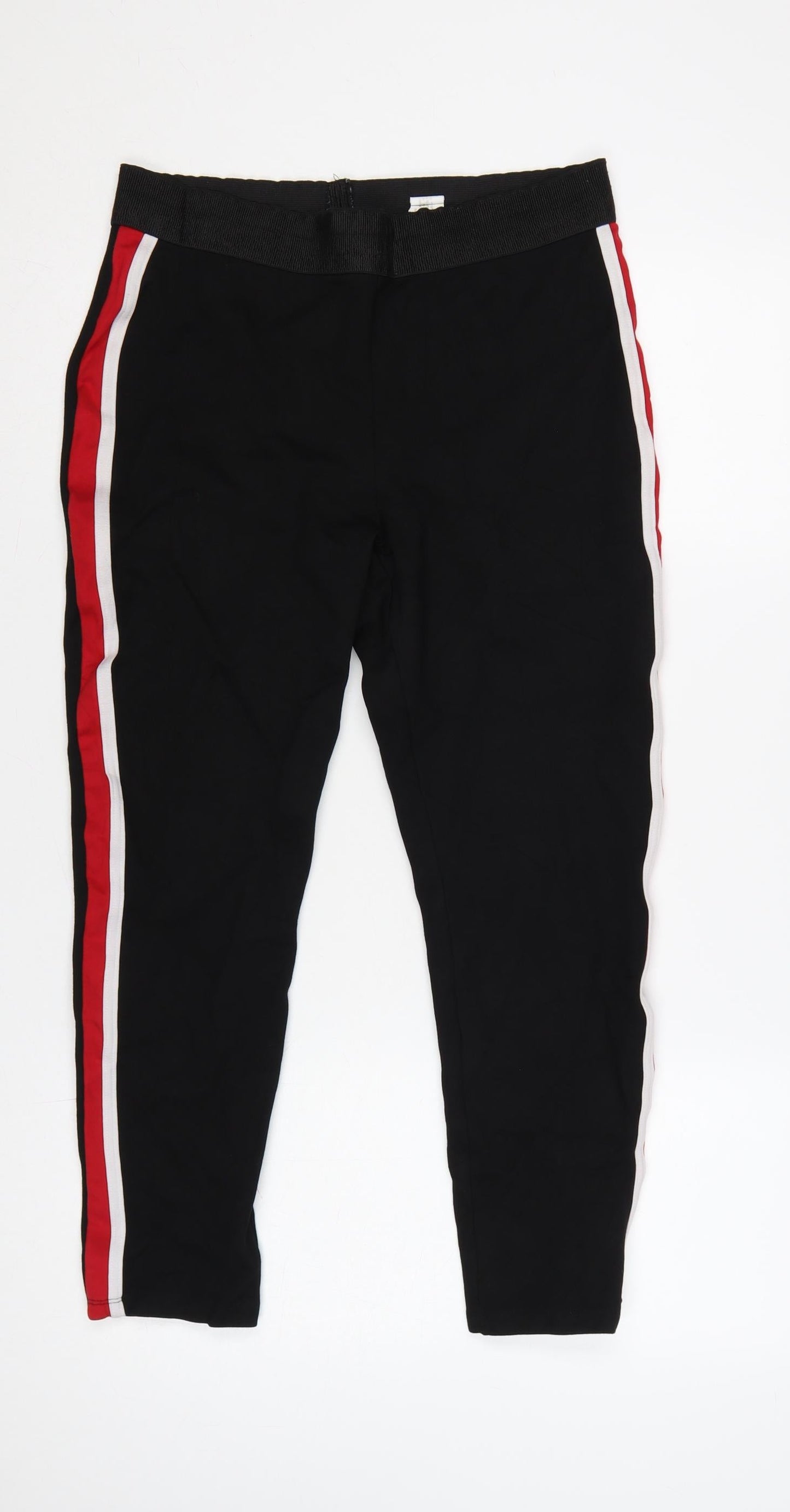 Zara Basic Women Black XL Side Stripe Stretch Leggings