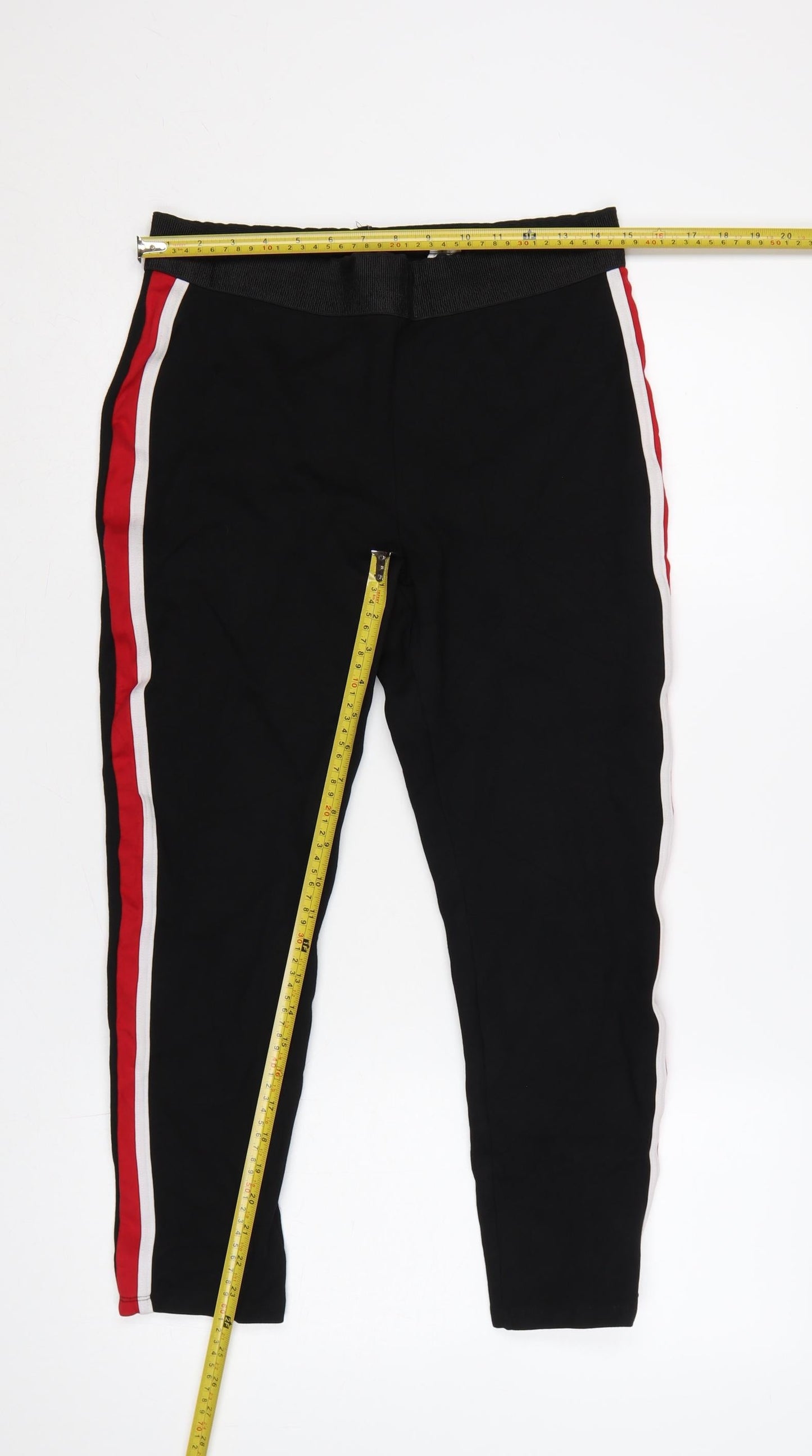 Zara Basic Women Black XL Side Stripe Stretch Leggings