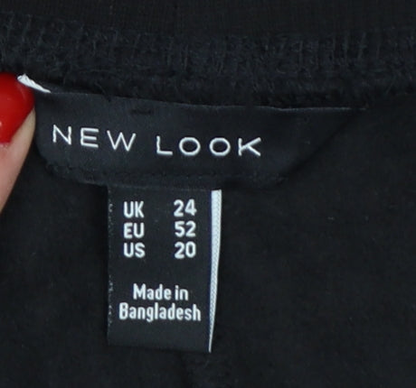 New Look Women’s Black Jogger Trousers UK 24 Plus Elastic Waist