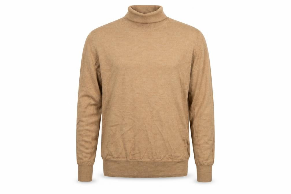 Gap Men’s Beige L Merino Wool Roll Neck Pullover Jumper