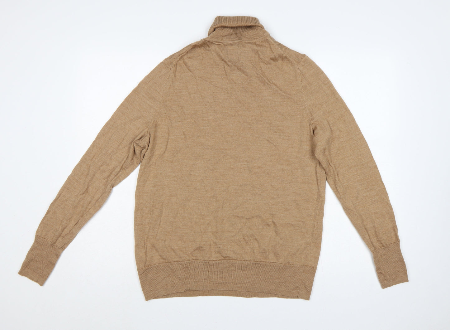 GAP Men’s Beige L Merino Wool Roll Neck Pullover Jumper