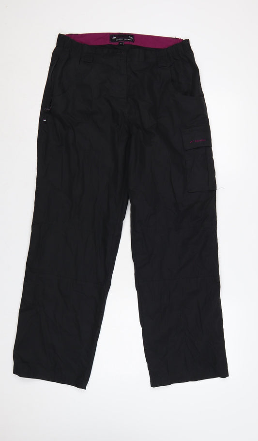 Mountainlife Women's Black Size 12 Cargo Outdoor Trousers Pockets