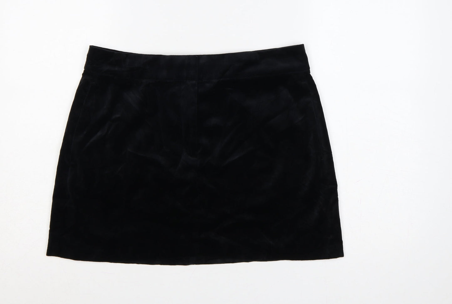 Marks & Spencer Women’s Black UK 14 Velvet Mini Straight Pencil Skirt