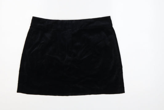 Marks & Spencer Women’s Black UK 14 Velvet Mini Straight Pencil Skirt