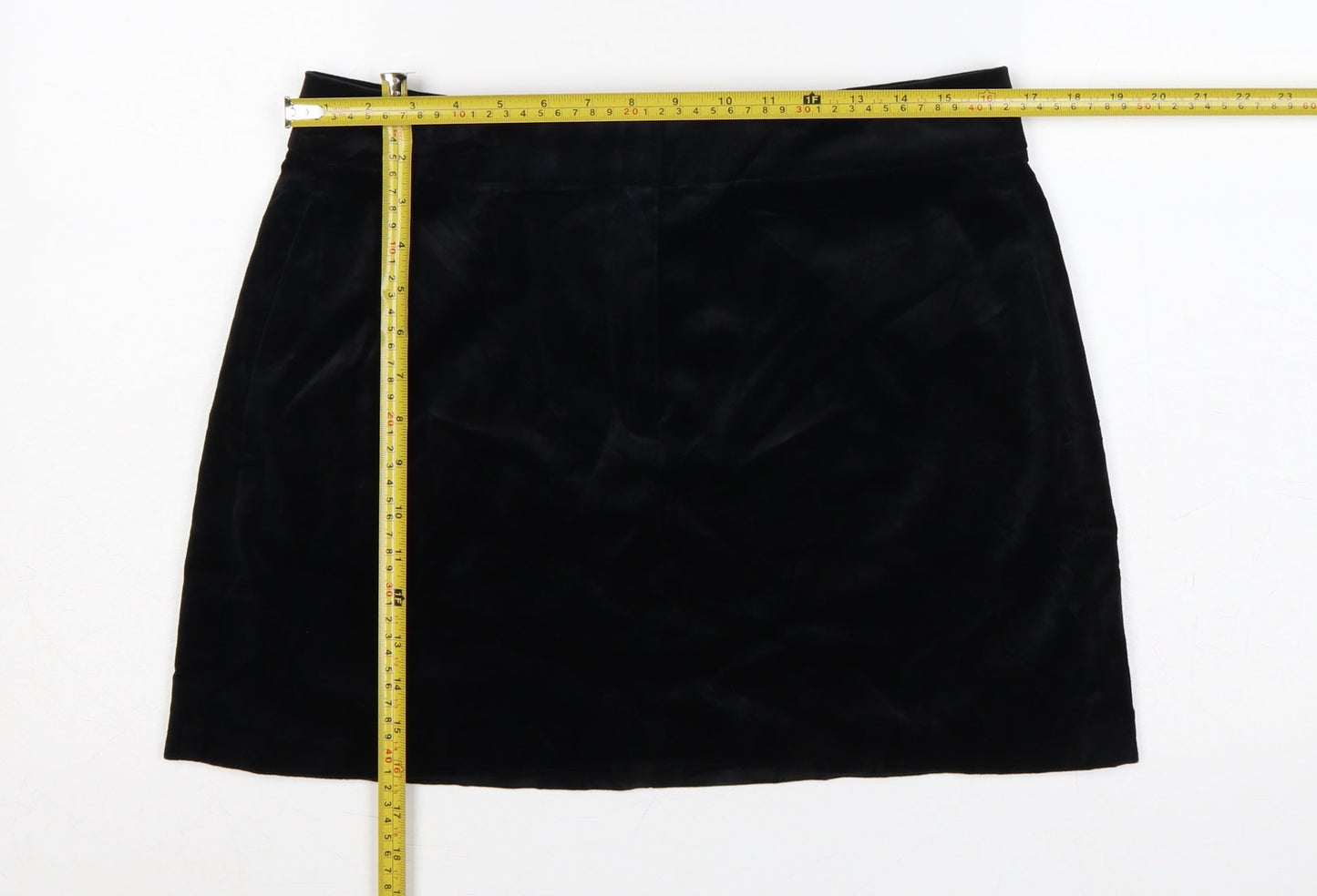 Marks & Spencer Women’s Black UK 14 Velvet Mini Straight Pencil Skirt
