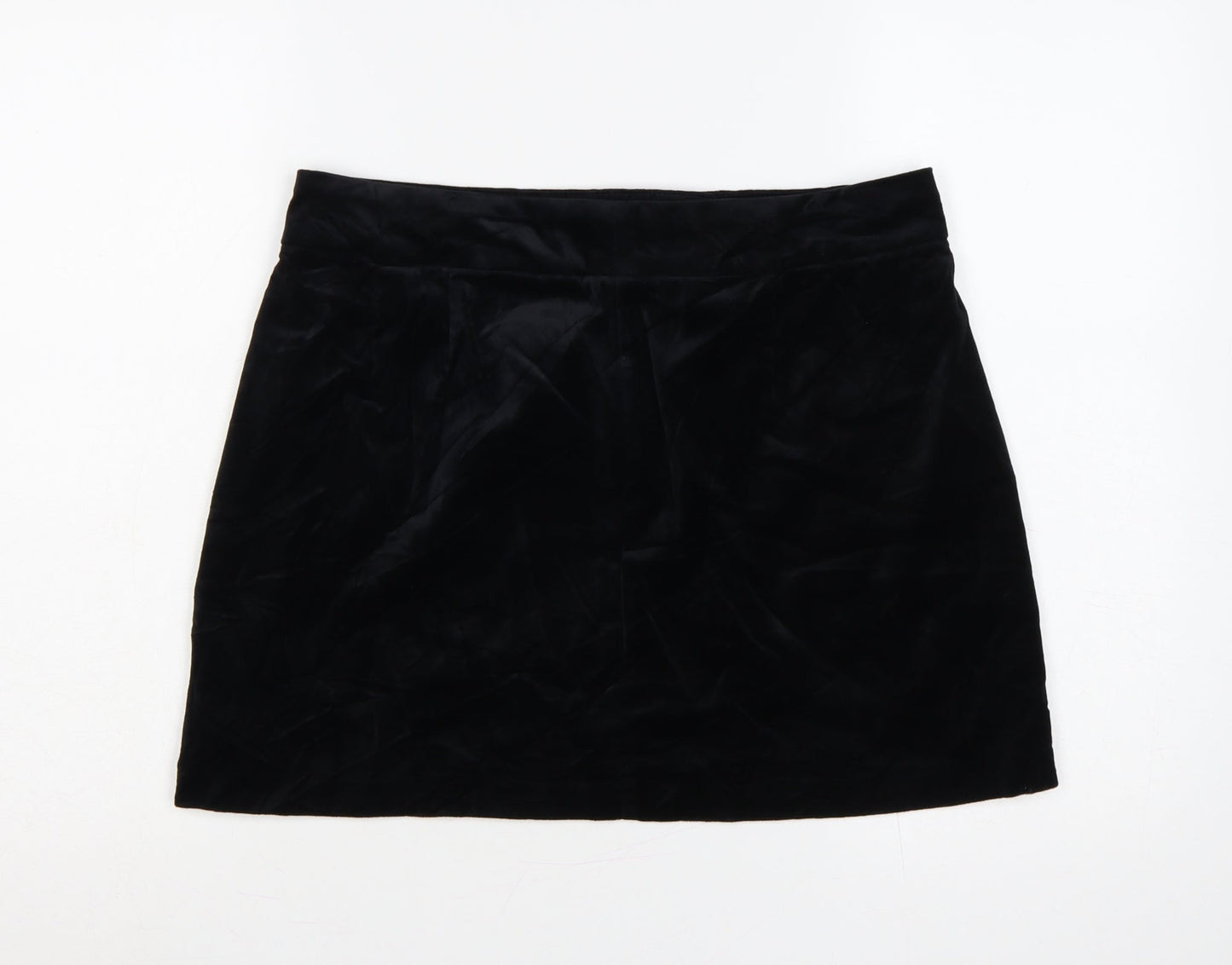 Marks & Spencer Women’s Black UK 14 Velvet Mini Straight Pencil Skirt