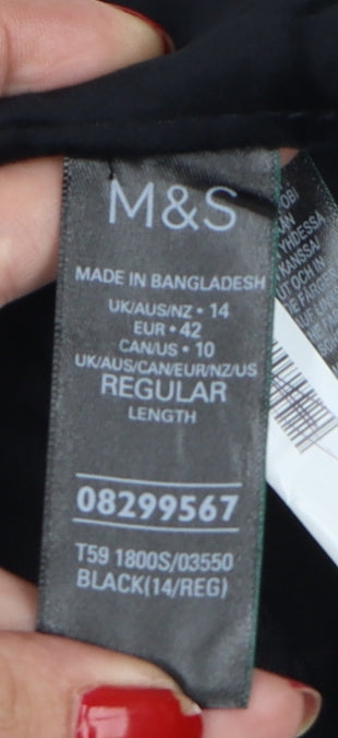 Marks & Spencer Women’s Black UK 14 Velvet Mini Straight Pencil Skirt