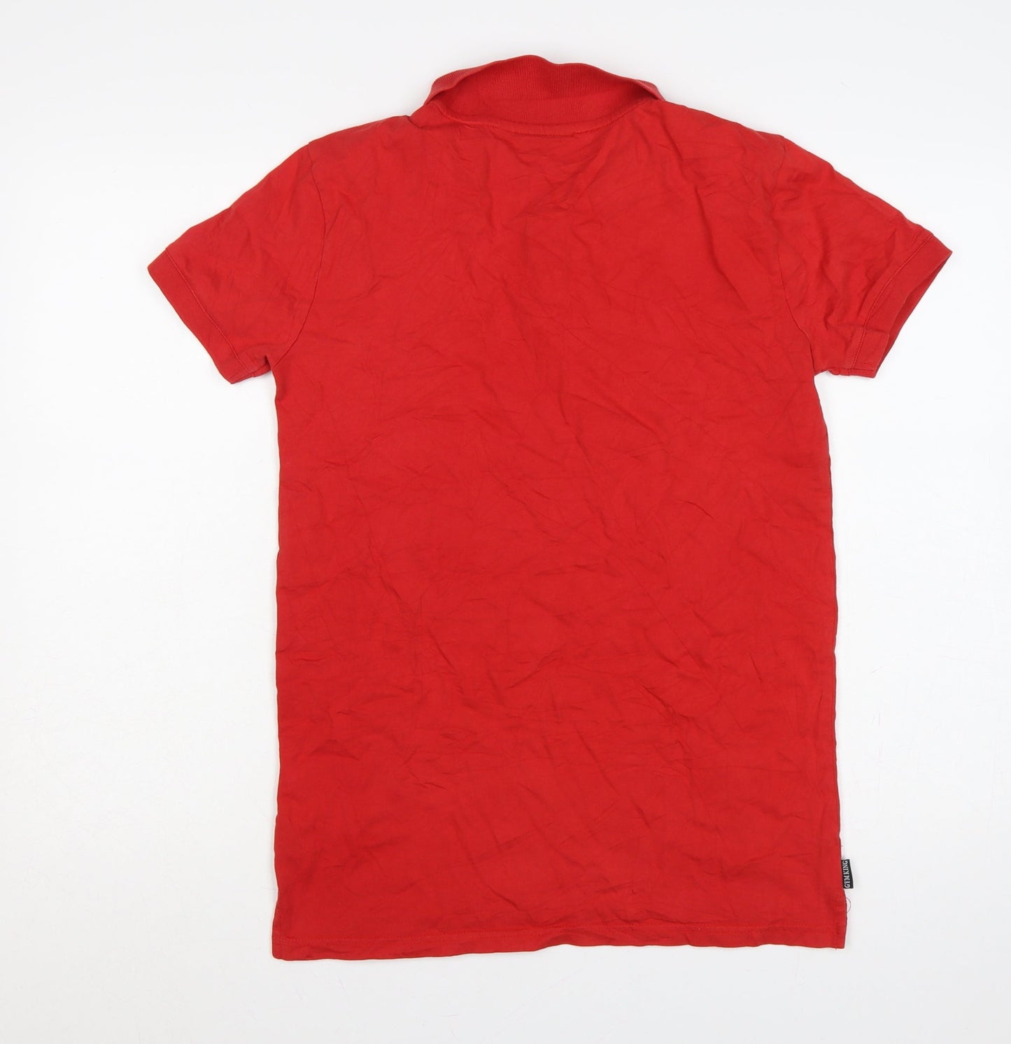 Gym King Men’s Red S Cotton 1/4 Zip Embroidered Logo Polo Shirt