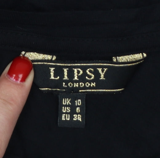 Lipsy London Women’s Black UK 10 Knee Length Jumper Dress Christmas