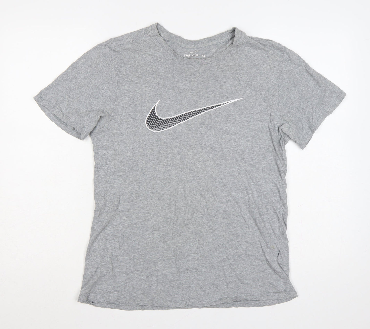 Nike Men’s Grey M Athletic Fit Swoosh Graphic Print T-Shirt