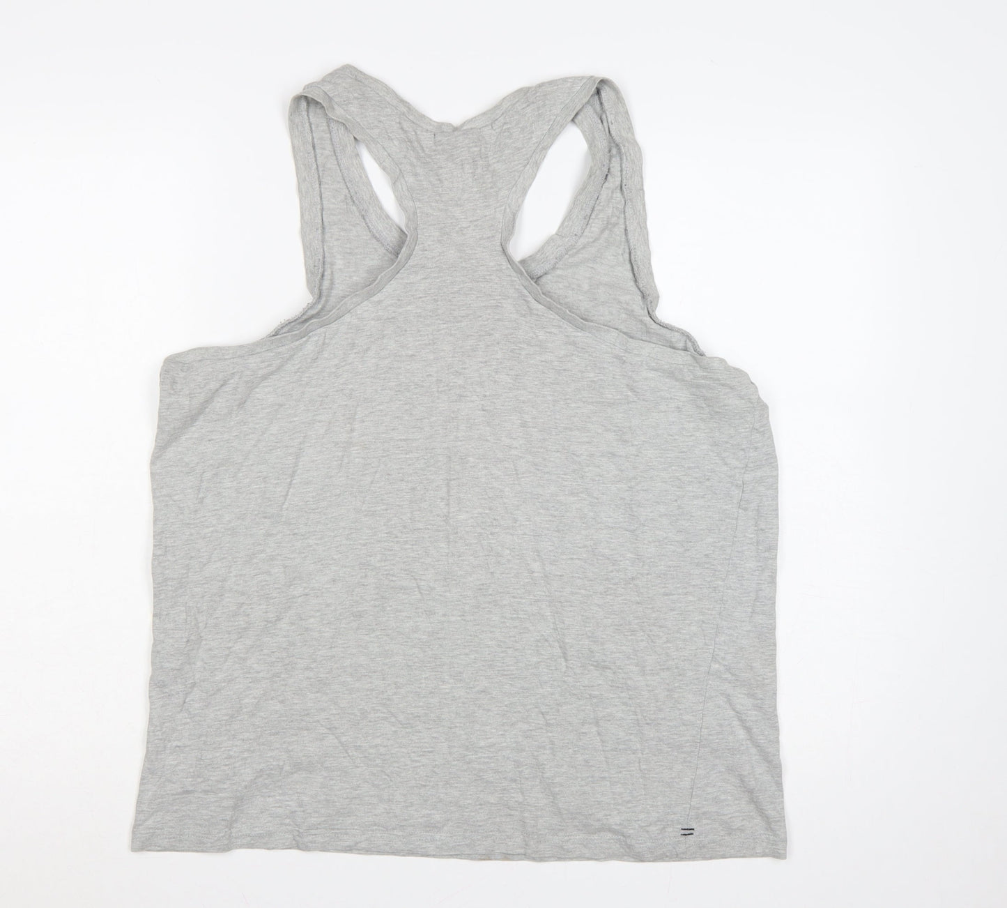 Slazenger Men's Grey XL Racerback Vest Sleeveless V-Neck Logo T-Shirt
